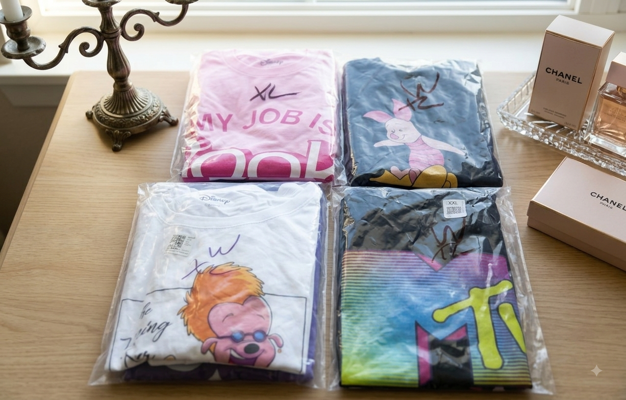 Woman XL makes graphic t-shirts